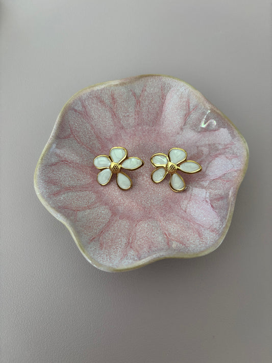 Boucles d'oreilles FLORA BLANC